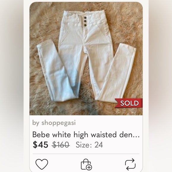 ⭐️ bebe high rise stretch blue whisking combo zipper button fly leg seam 24 - Picture 16 of 16